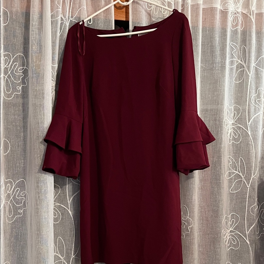Burgundy Long Sleeve Dress